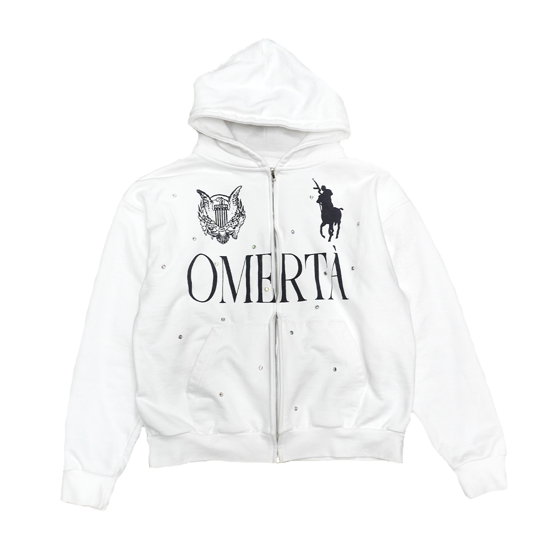 Omertà Studded Zip Up Hoodie